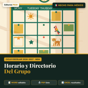 Horario y Directorio del Grupo 2026-2027 EDITABLE