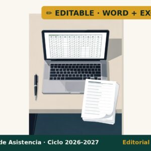 Lista de Asistencia 2026-2027 EDITABLE (Word + Excel)