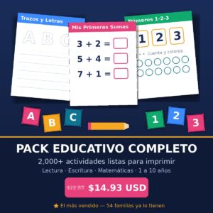 Pack Educativo Completo de PortalEducativo10 Más de 2,000 Actividades para Potenciar el Aprendizaje de tu Hijo