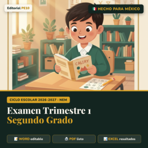 Examen Primer Trimestre 2° Grado 2026-2027 (Editable)